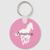 PaardenSilhouette Diamond Pattern - Aangepast Sleutelhanger (Voorkant)