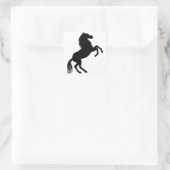PaardenSilhouette Vierkante Sticker (Tas)