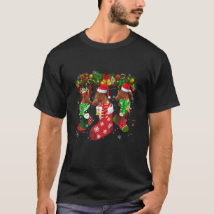 Paardensokken kerstfeest Funny Family Pajamas Chri T-shirt