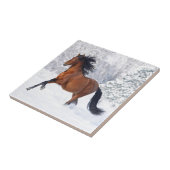 Paardenspel in de sneeuw tegeltje (Zijkant)
