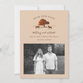 Paardenspoorhek Eiken Paarden Foto Save The Date (Voorkant)