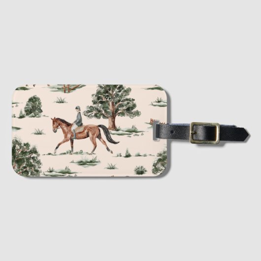 Paardensport Bagage Label (Voorkant (horizontaal))