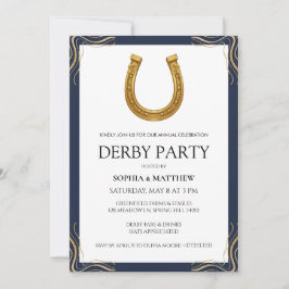 Paardensport Derby Feest Moderne Renpaard Uitnodig Kaart