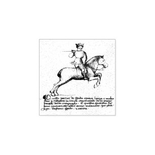 Paardensport gevecht (middeleeuws manuscript 1.2) rubberstempel