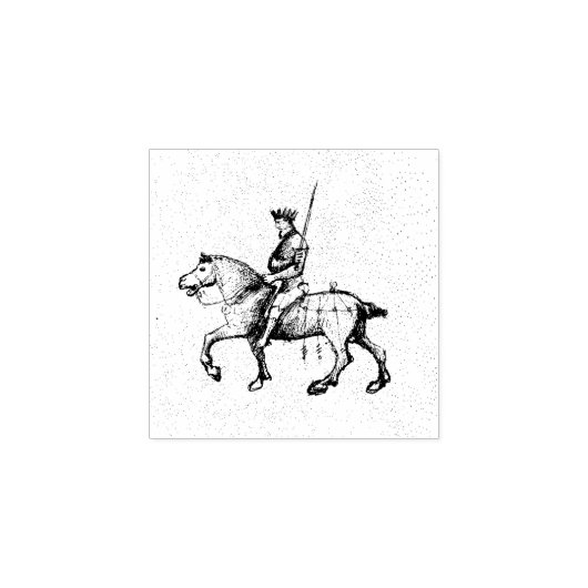 Paardensport gevecht (middeleeuws manuscript 1.3) rubberstempel (Afrduk)