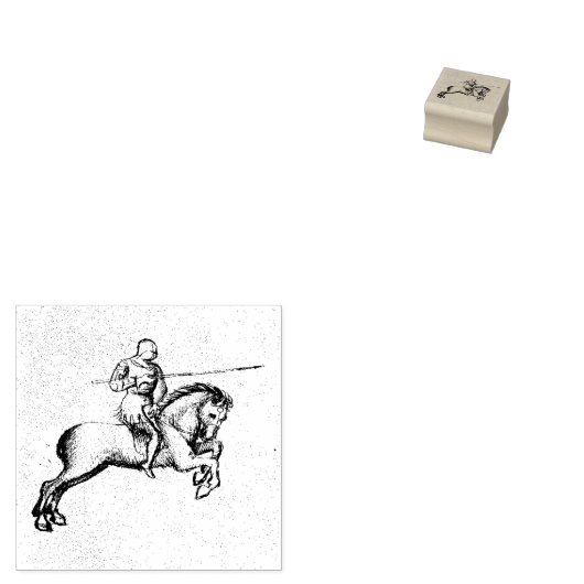 Paardensport gevecht (middeleeuws manuscript 1.4) rubberstempel (Gestempeld)