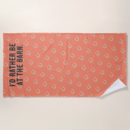 Paardensport Hoefijzer "Ik ben liever in de schuur Strandlaken