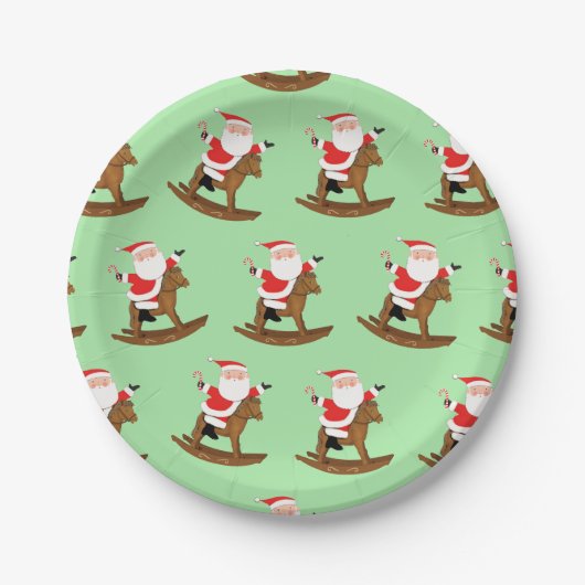 Paardensport Kerstfeest Papieren Bordje (Voorkant)