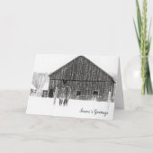 Paardensport Kerstmis Monochrome Vakantiepaard Feestdagen Kaart (Voorkant)