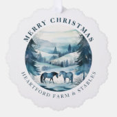 Paardensport Kerstpaarden Festieve Winterwoud Ornament Kaart (Voorkant)