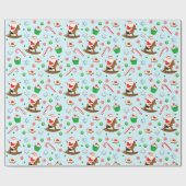 Paardensport Kerstvakantie Cadeaupapier (Vlak)