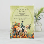 Paardensport met Thanksgiving Kaart (Staand voorkant)