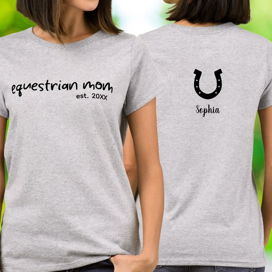 Paardensport Moeder Handgeschreven Script Typograf T-shirt