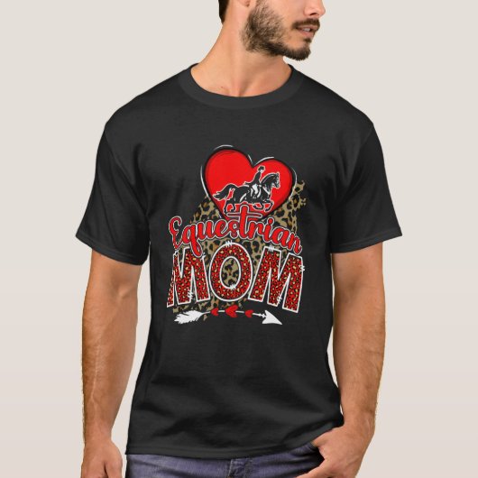 Paardensport Moeder Mama Moederdag Leopard Sport M T-shirt (Voorkant)