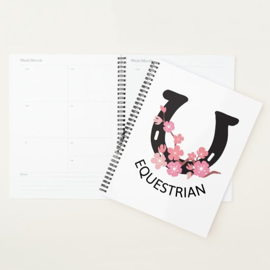 Paardensport mooi design met floreel hoefijzer planner (Display)