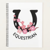 Paardensport mooi design met floreel hoefijzer planner (Voorkant)