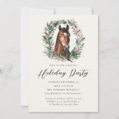 Paardensport Paard Kerstkrans Holiday Party Kaart (Voorkant)