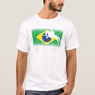 Paardensport Retro Brazilië Vlag Braziliaans Paard T-shirt