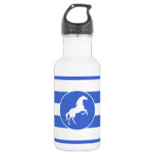 Paardensport; Royal Blue Stripes Waterfles (Voorkant)