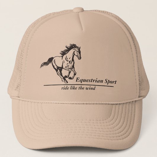Paardensport. Sjabloon Trucker Pet (Voorkant)