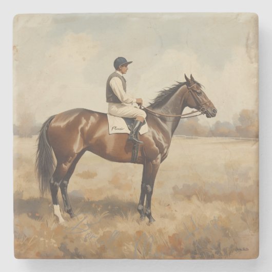 Paardensport  stenen onderzetter (Voorkant)