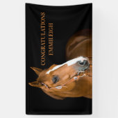 Paardensport van Brown Horse Black Spandoek (Verticaal)