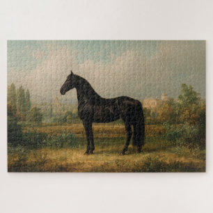 Paardensport Vintage Stijl Paarden Landschap Legpuzzel