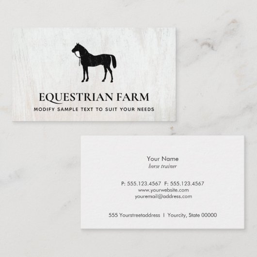 Paardensport Visitekaartje (Voorkant / Achterkant)
