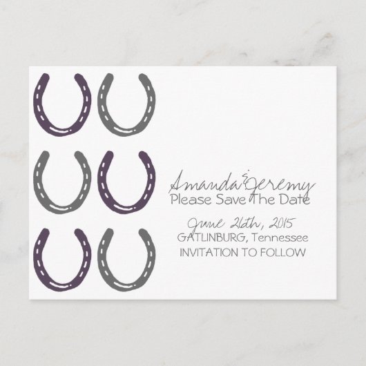 Paardensportbeoefening met Hoefijzer bewaren de da Aankondigingskaart (Voorkant)