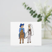 Paardensportbruid over paardenpest briefkaart (Staand voorkant)