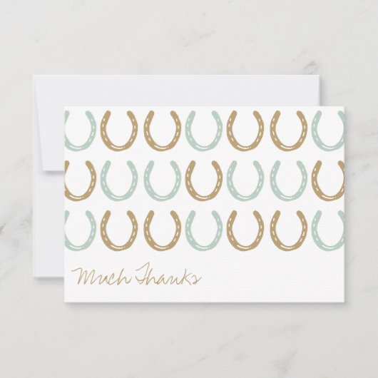 PaardensportHoefijzers Dank u wel Bedankkaart (Voorkant)