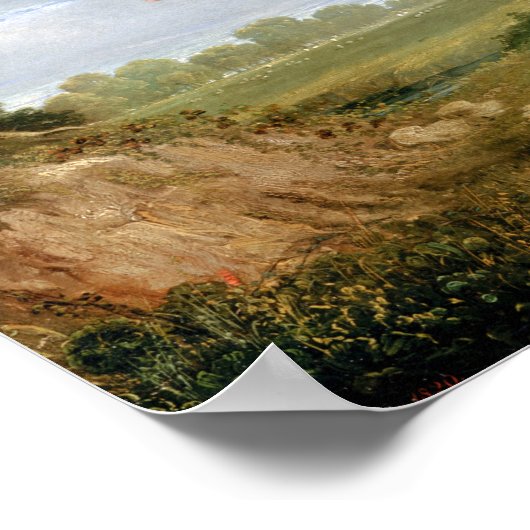 Paardensportolie Schilderen van  Antiek Poster (Hoek)