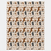 Paardensportpatronen Fleece Deken (Voorkant)