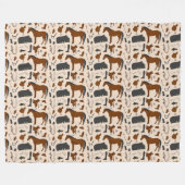 Paardensportpatronen Fleece Deken (Voorkant (Horizontaal))