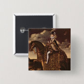 Paardensportportret van Henri IV Vierkante Button 5,1 Cm (Voorkant /achterkant)