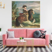 Paardensportportret van Philip IV c.1636 Canvas Afdruk (Insitu (Woonkamer))
