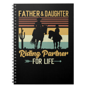 PaardensportvaderDaughter Riding Partner voor Notitieboek