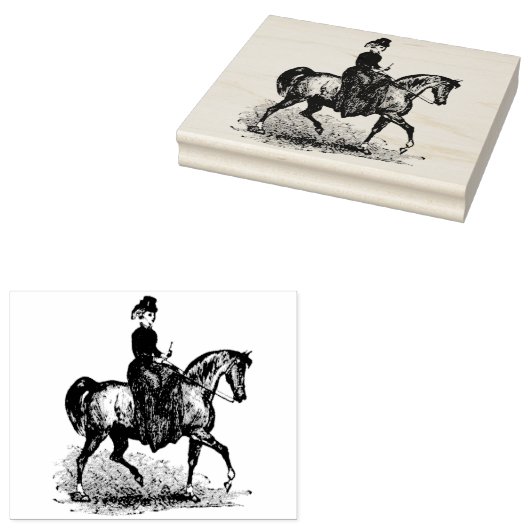 Paardensportvrouw  Rubber Kunststempel Rubberstempel (Gestempeld)