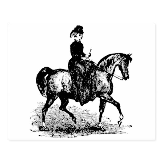 Paardensportvrouw  Rubber Kunststempel Rubberstempel (Afrduk)