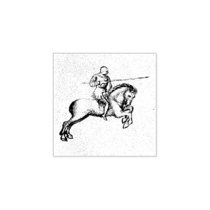 Paardensportwedstrijd (medieval Manuscript 1.4) Rubberstempel