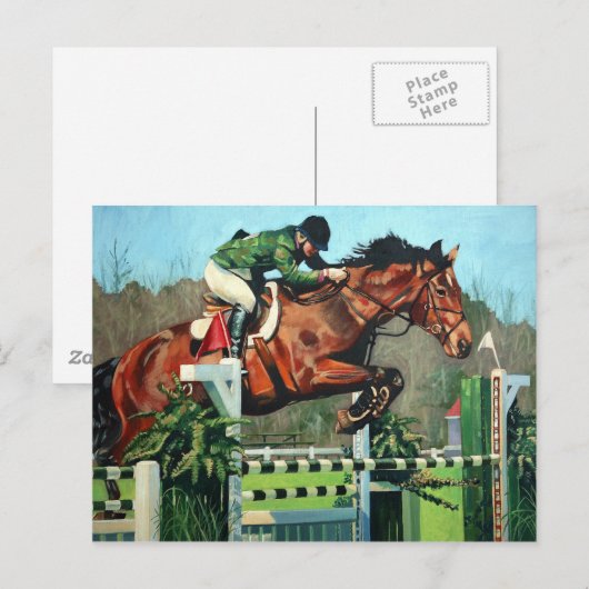 Paardenspringen Briefkaart (Voorkant / Achterkant)
