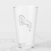 Paardensprong zwart-wit Doodle Glas (Achterkant)