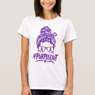 Paardenstaart Paars Tegen Epilepsie Strijder Bewus T-shirt