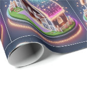 Paardenstal ingericht voor Kerstmis en paarden Cadeaupapier (Rol Hoek)