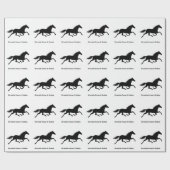 Paardenstal Naam Wit Cadeaupapier (Vlak)
