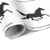 Paardenstal Naam Wit Cadeaupapier (Rol Hoek)