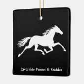 Paardenstal Naam Zwart Keramisch Ornament (Links)