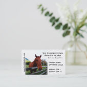 Paardenstallen of instapkaarten visitekaartje (Staand voorkant)