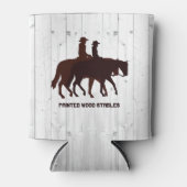 Paardenstallen Western Horseback Weathered Wood Blikjeskoeler (Voorkant)