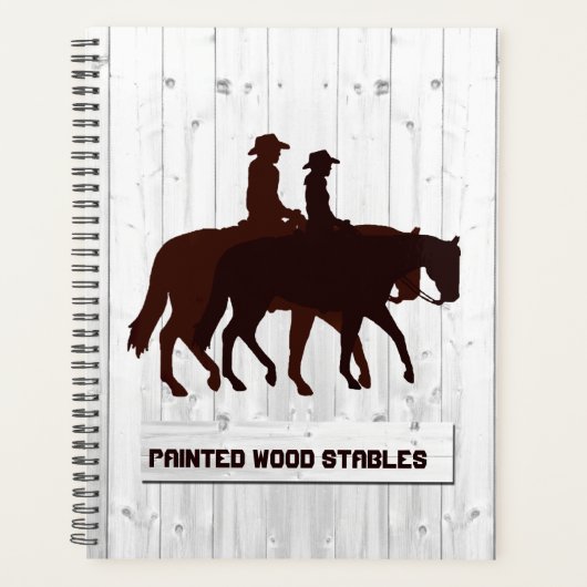Paardenstallen Western Horseback Weathered Wood Planner (Voorkant)